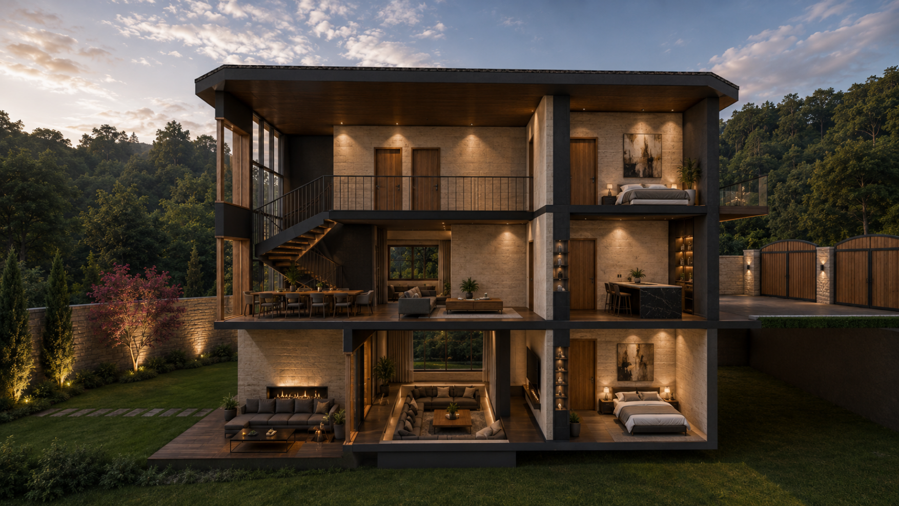 Akköy Villa — kesit 1